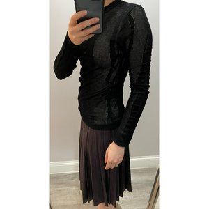 DKNY Black Mesh Sweater Size XS